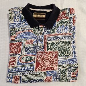W.R. Gass Men's Polo Shirt Short Sleeve Size Large L Pre-Owned Multicolor Cotton